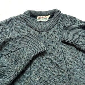 Celtic Country sz M Women’s Oversized Wool Knit Crew Fisherman Sweater Vintage